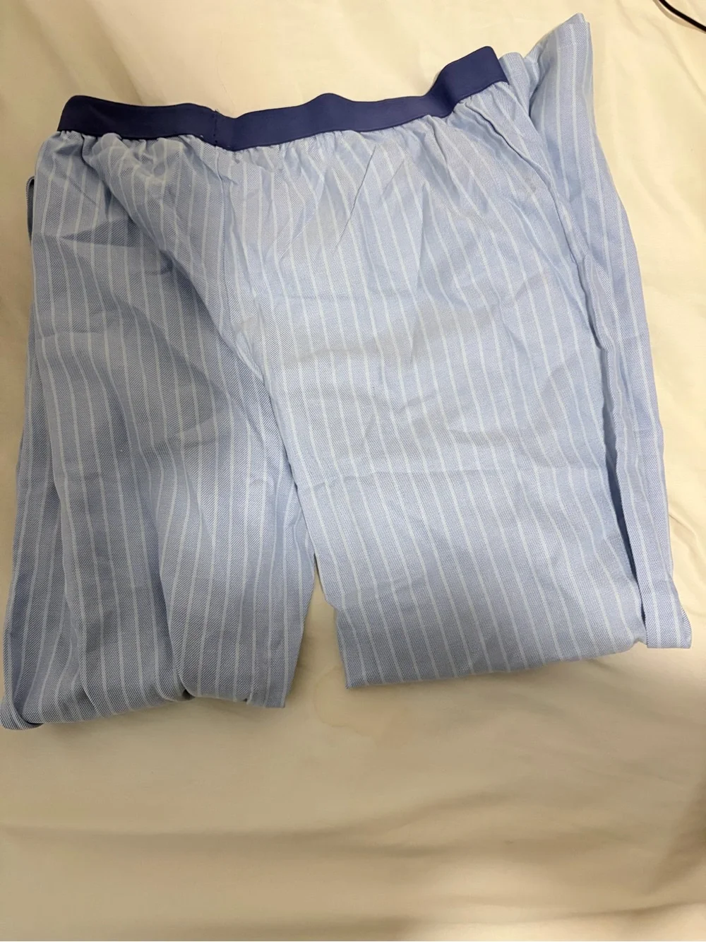 Zara Light Blue Pinstripe Men's Boxer Shorts with Navy Waistband